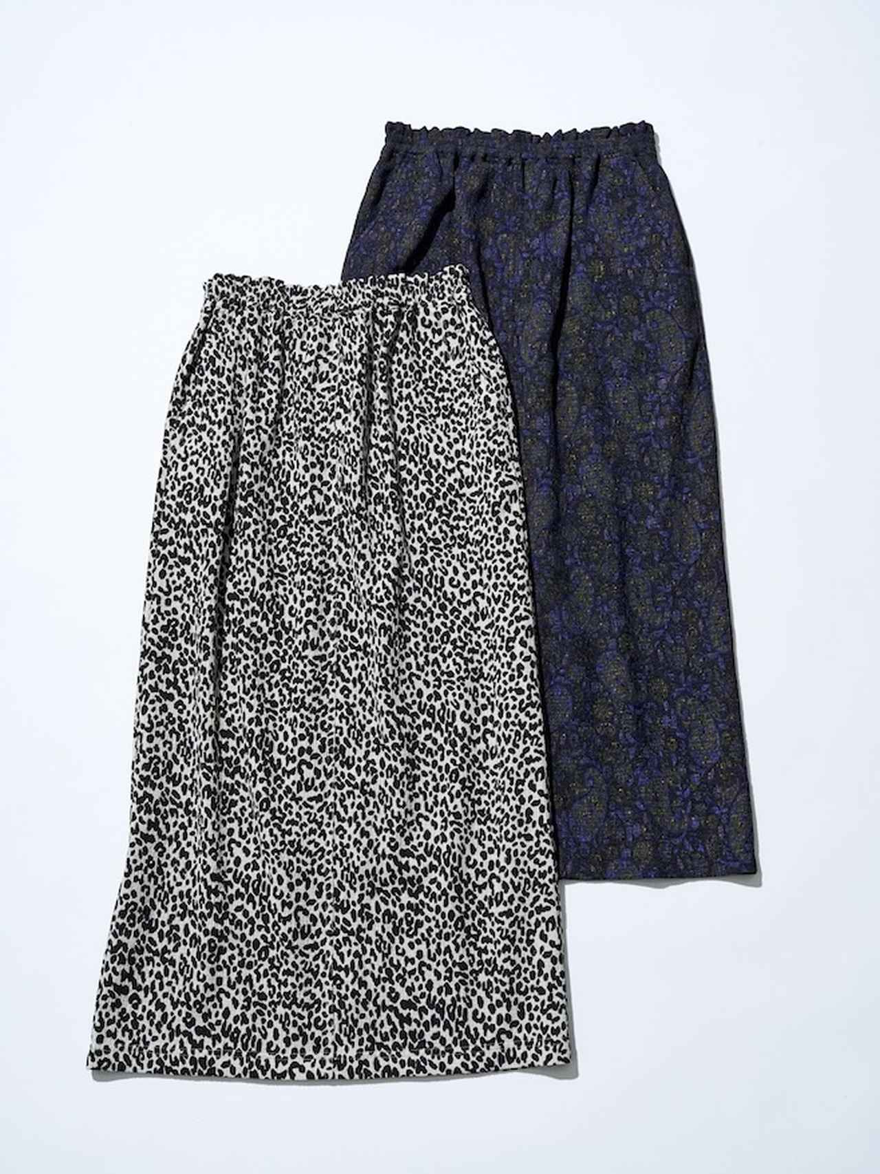 画像: DRYクシュイージースカート（アイボリーダルメ/ネイビーペイズリー）各¥5,000 4月下旬入荷予定 出典：ニコアンド