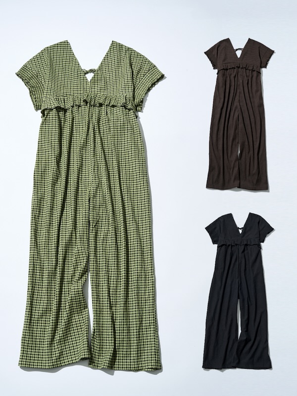画像: DRYクシュイージーロンパ－ス（イエローチェック/ブラウン/ブラック）各¥7,000 4月下旬入荷予定 出典：ニコアンド