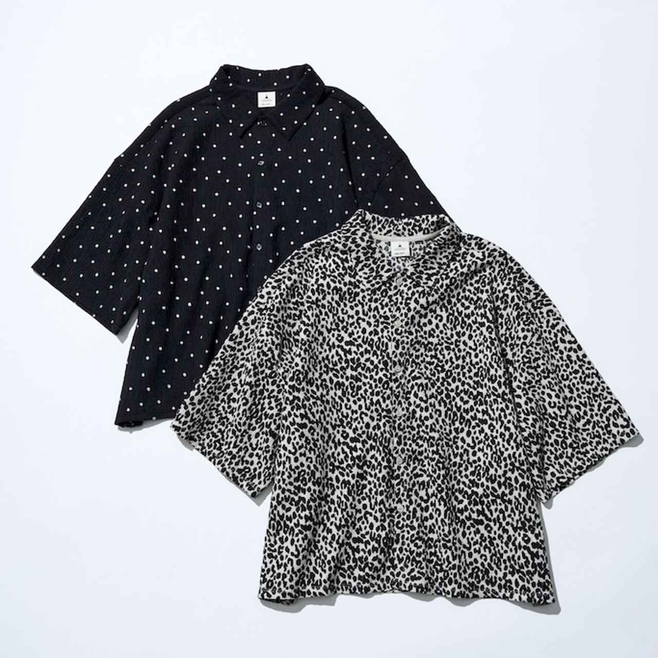 画像: DRYクシュイージーシャツ（ブラックドット/アイボリーダルメ）各¥5,000 4月下旬入荷予定 出典：ニコアンド