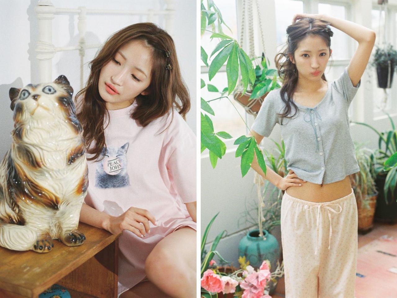 画像: 左「バルーンロゴキャット Tシャツ」￥4,994、右「針抜きリボンディテール Vネックトップス」￥5,995 出典：パブリュクス