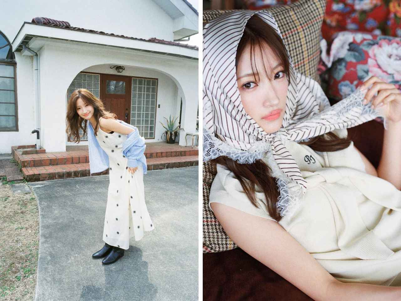 画像: 左「刺繍入り ロングキャミワンピース」￥9,900、右「ノースリーブサマーニットトップス」￥6,996 出典：パブリュクス