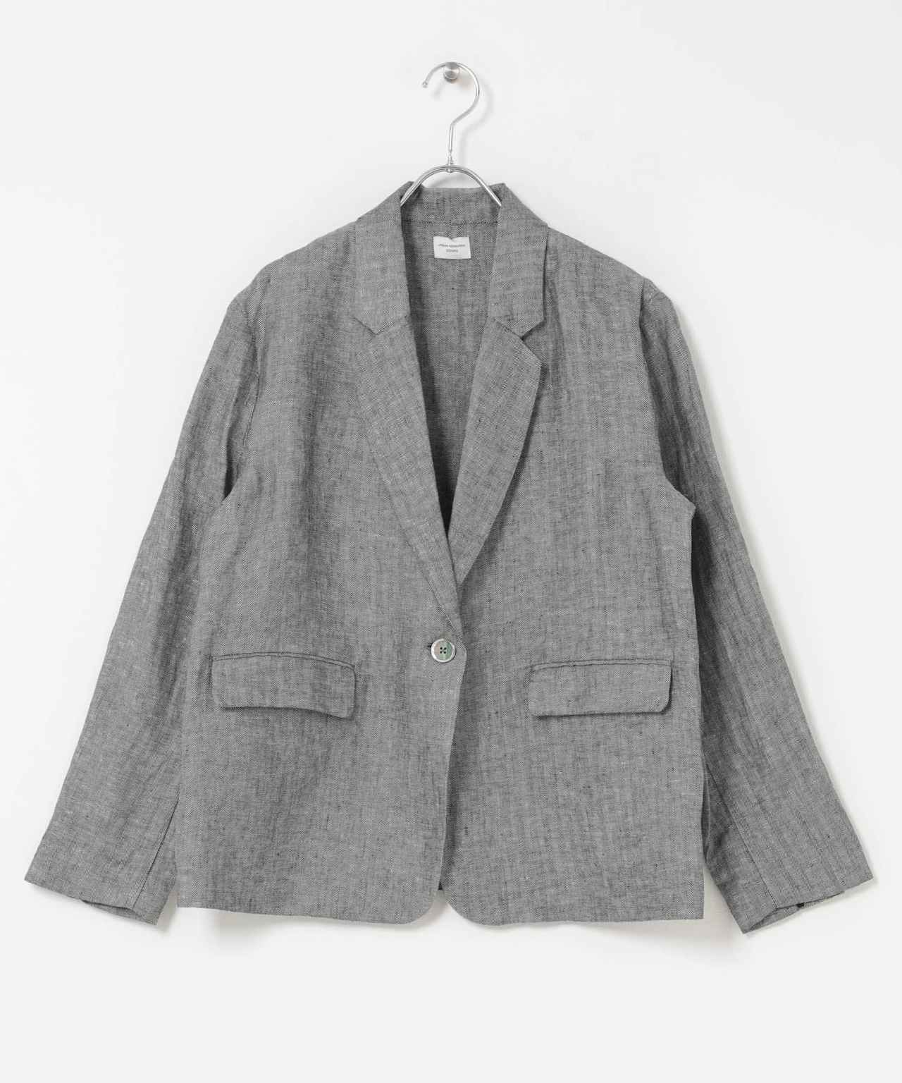 画像: URBAN RESEARCH DOORS ヘリンボーンリネンジャケット（チャコール）¥22,000（アーバンリサーチ ドアーズ） 出典：アーバンリサーチ
