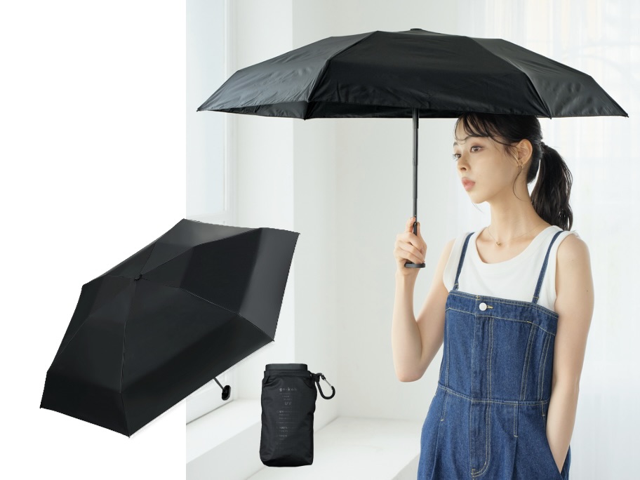画像: 【ゴコウ（go-koh）】コンパクト（ブラック）¥5,060 ◾️遮光率100%　◾️UVカット率100%　◾️UPF50+　◾️晴雨兼用　◾️遮熱効果　◾️撥水効果 出典：ゴコウ