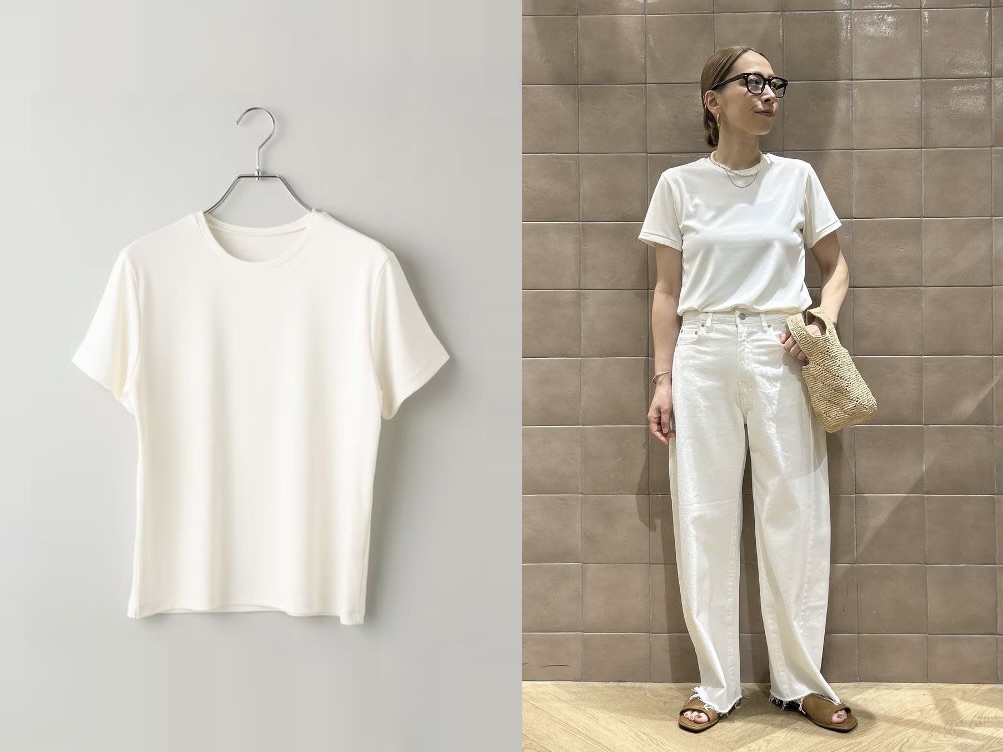 画像: サンドウォッシュフライスTシャツ（オフホワイト）¥8,250（アパートバイ） 出典：アパートバイ