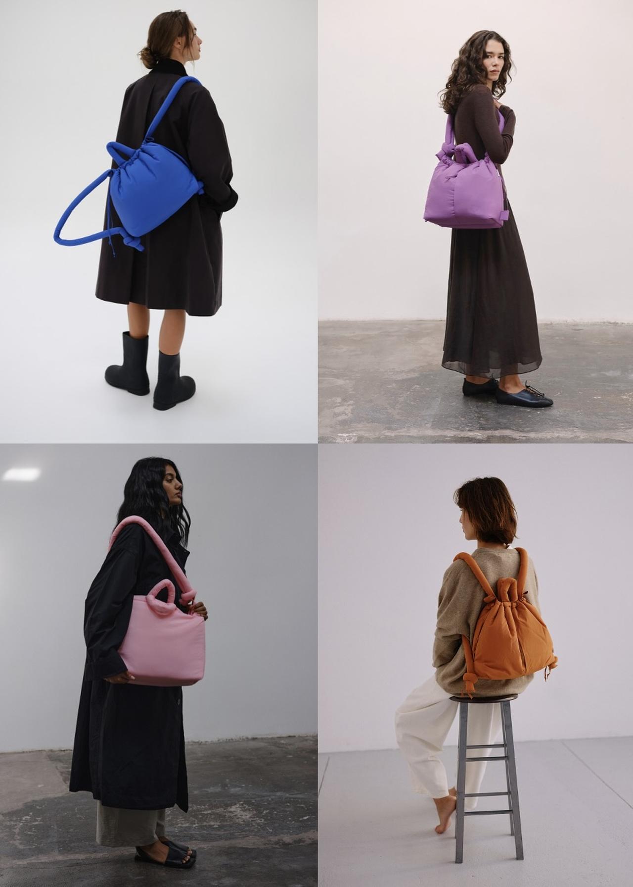 画像: Ona Soft Bag（コバルトブルー、グレープ、ベールピンク、オキサイド)各￥19,800（すべてチェルシー） ◾️サイズ：32 × 42 × 14cm ◾️容量19L 出典：チェルシー