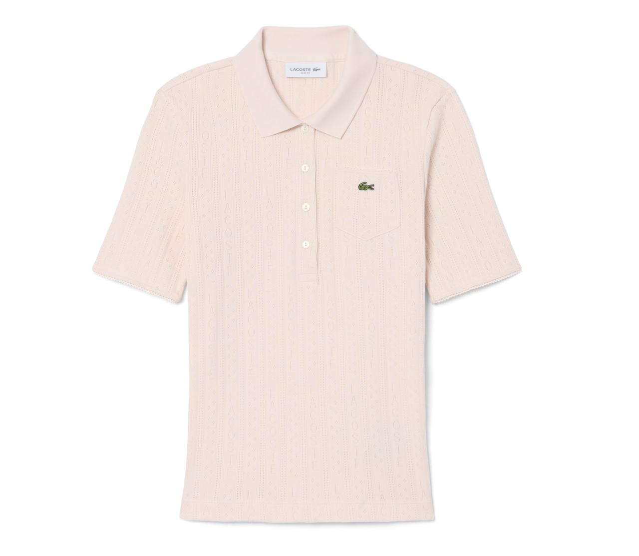 画像: ニットポロシャツ¥17,600(ピンク) www.lacoste.jp