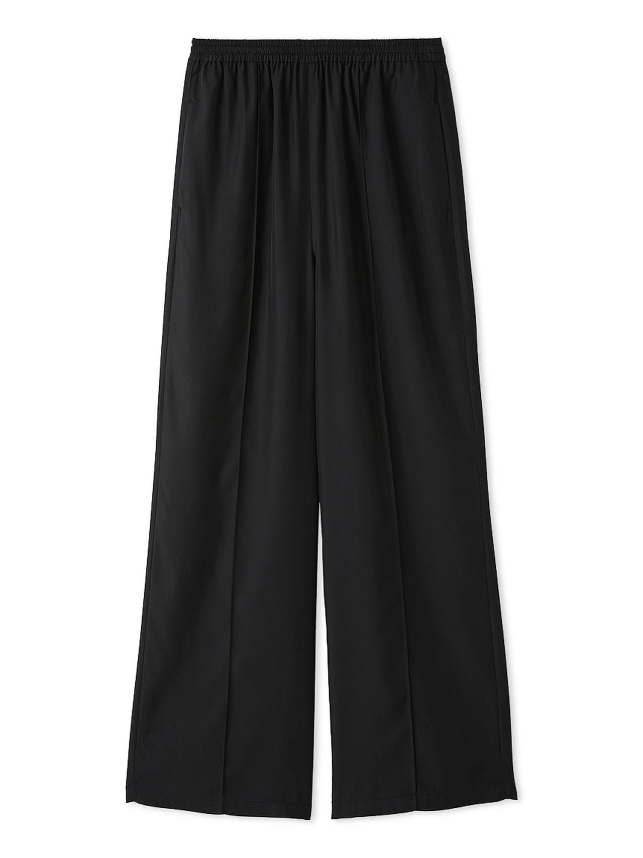 画像: サテンイージーストレートパンツ（ブラック）¥19,910（フレイ アイディー） ◾️接触冷感 出典：フレイ アイディー