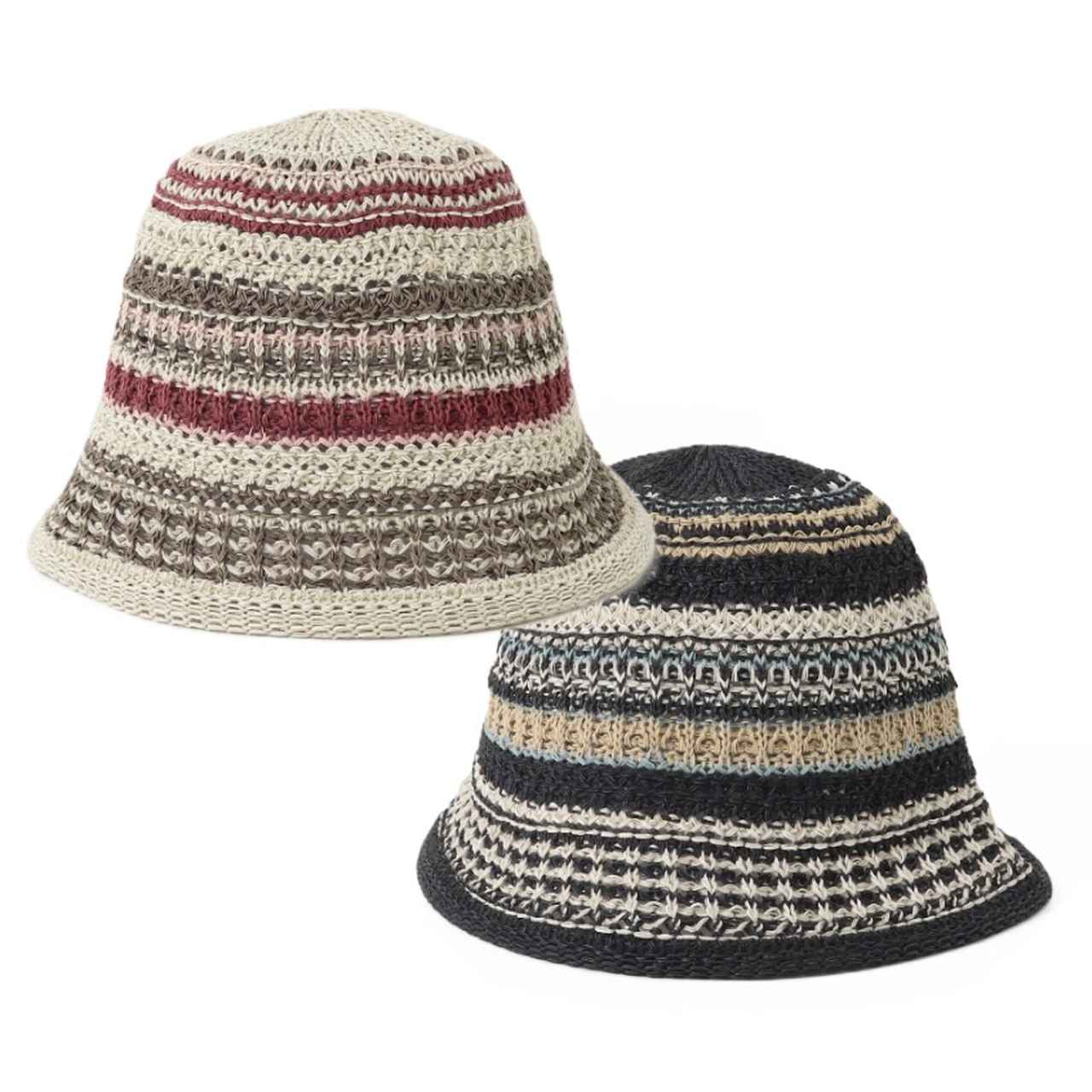 画像: マルチカラーボーダーハット（ブラック、ベージュ）各¥3,410（ともにスメリー）  出典：スメリー