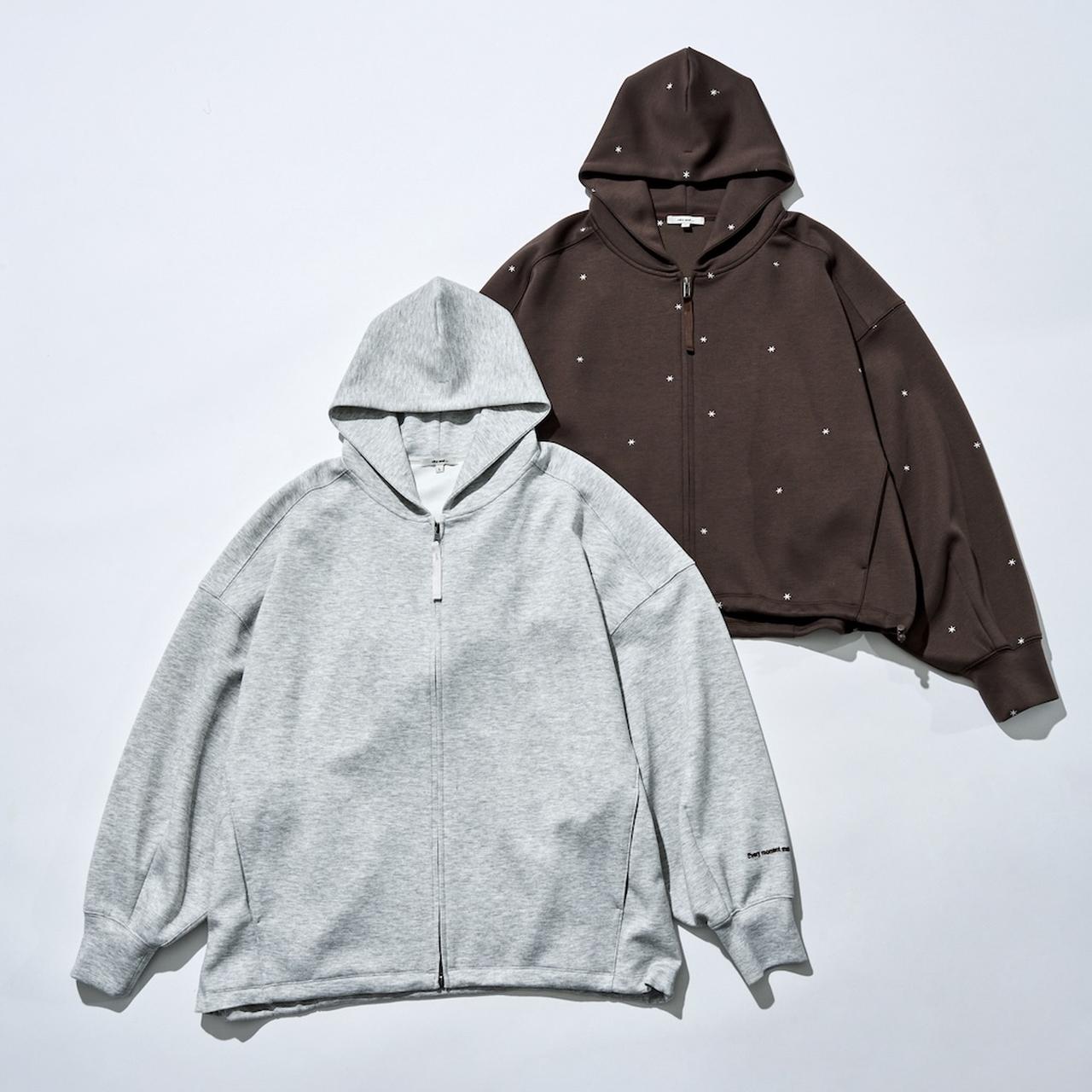 画像: エアバルーンダブルZIPパーカー（グレー、ブラウン）各¥7,000  出典：ニコアンド