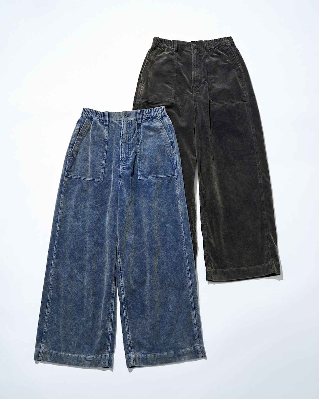画像: ビンテージコーデュロイパンツ（インディゴ、ブラウン）各¥6,600  出典：ニコアンド