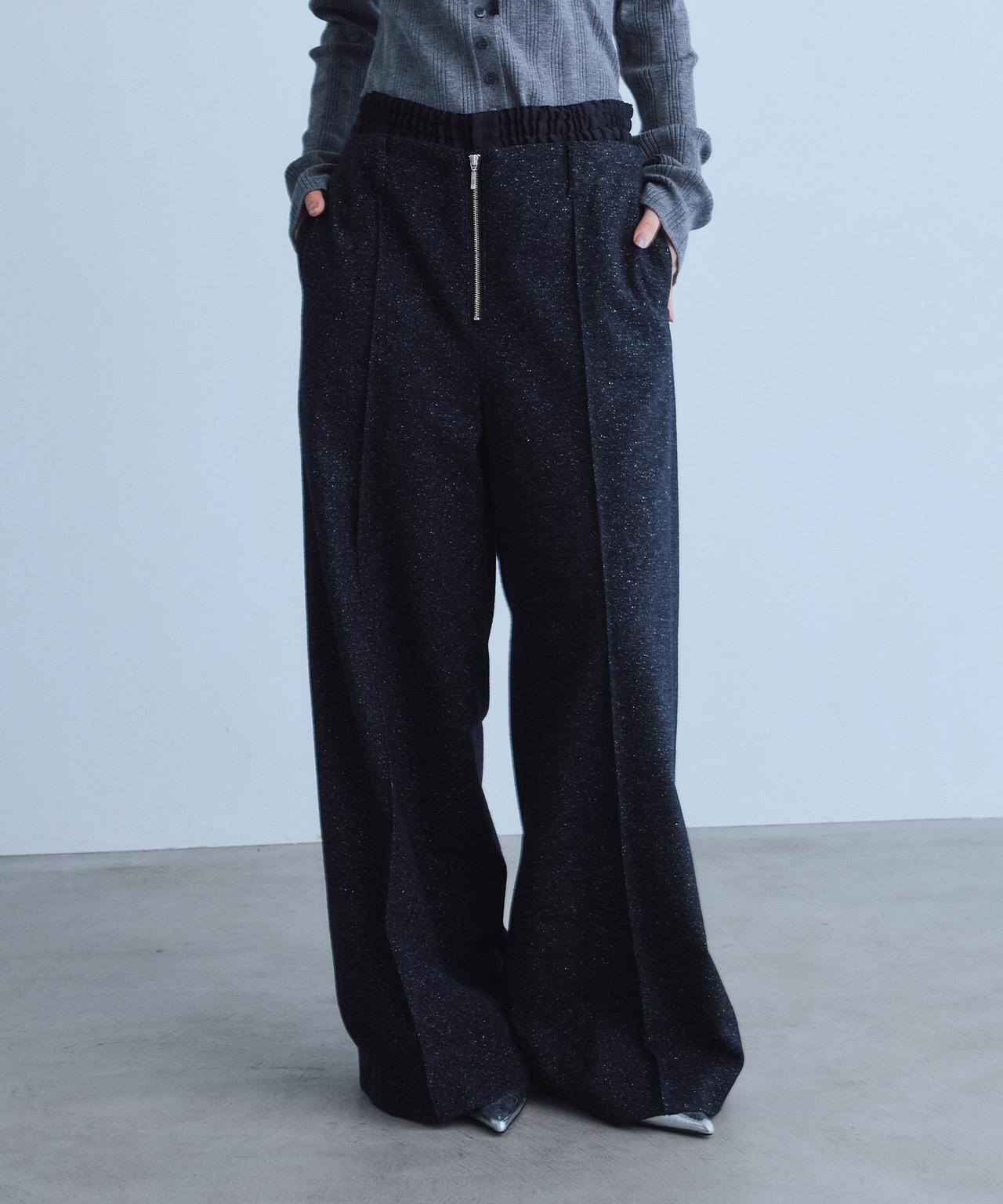 画像: ネップツイードジップワイドパンツ（ブラック）￥22,000 ◾️9月下旬発売予定 出典：コードエー