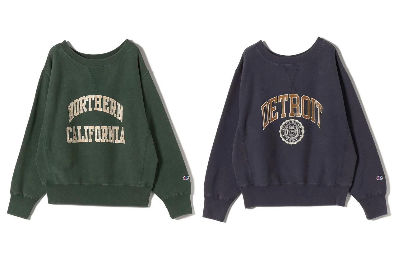 画像: 「別注リバー スウィーブ ロゴ スウェット」各¥15,950【チャンピオン × シップス】 出典:シップス