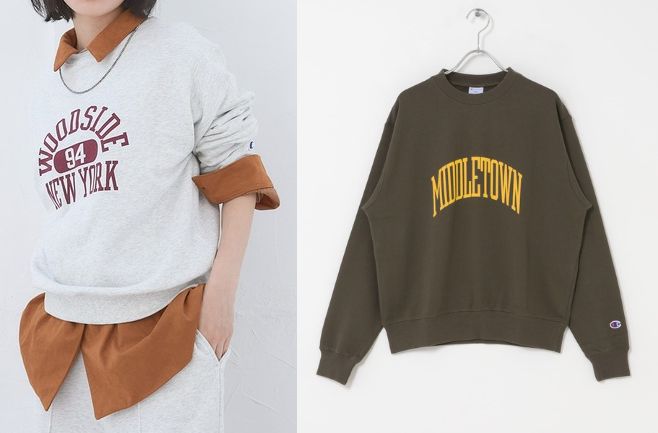 画像: 「別注SWEAT CREWNECK PULLOVER」各¥8,800【チャンピオン×アーバンリサーチ ドアーズ】 出典:アーバンリサーチ ドアーズ