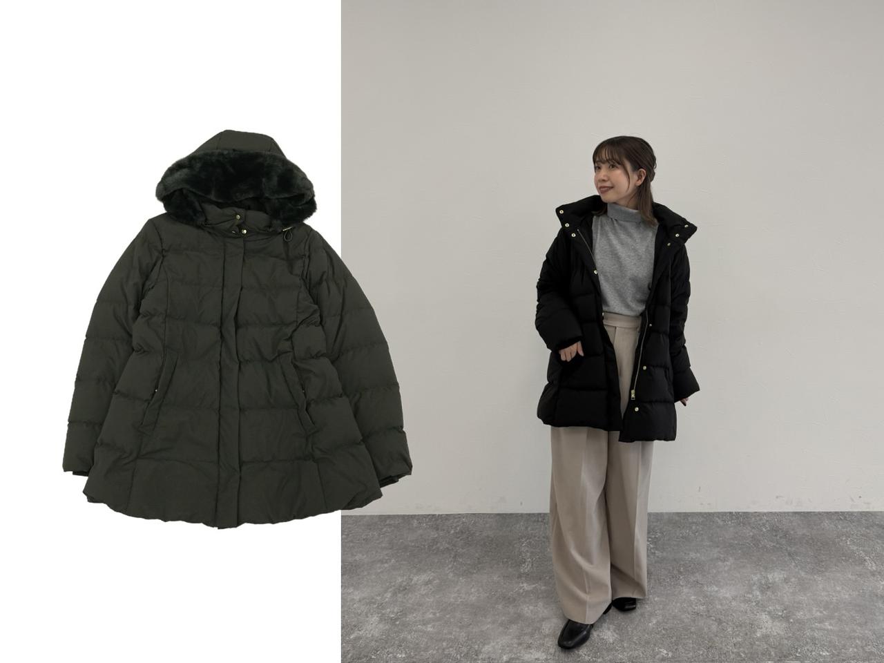 画像: ウツクシルエット撥水ダウンジャケット（ブラック）¥16,990 ◾️ハンドウォッシャブル ◾️撥水 ◾️2WAY 出典：グローバルワーク