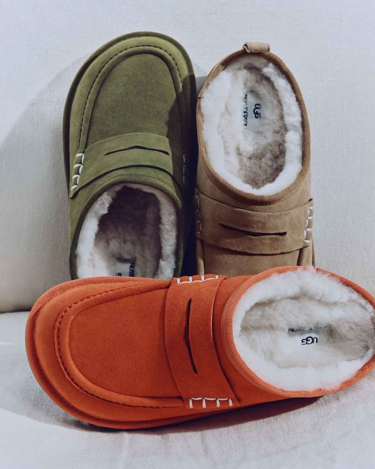 画像: UGG JW アンダーソン ローファー（カーキ、チェスナット、オレンジ）各¥52,800 ◾️サイズ展開：22〜30cm 出典：UGG®
