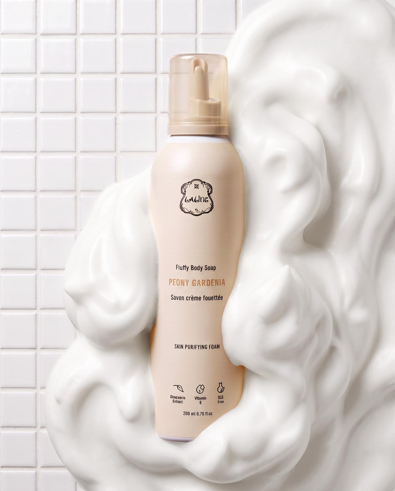 画像: 【Laline】ピオニーガーデニア　フラッフィーボディソープ 200mL ¥2,530  出典：ラリン
