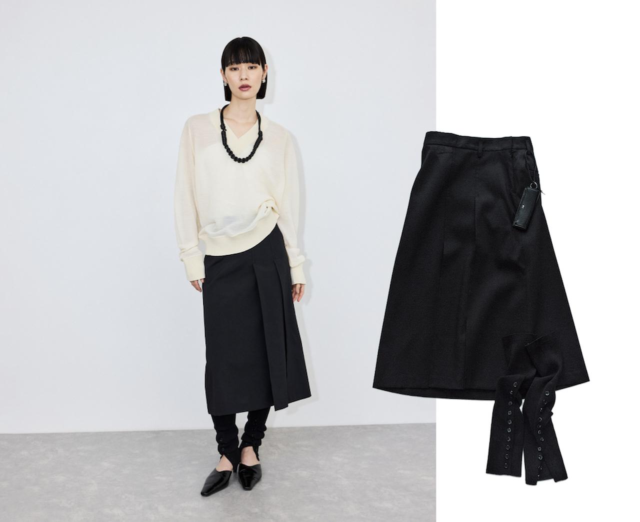 画像: レッグウォーマーコンビミディースカート（ブラック）¥26,950（アダム エ ロペ）  出典：アダム エ ロペ