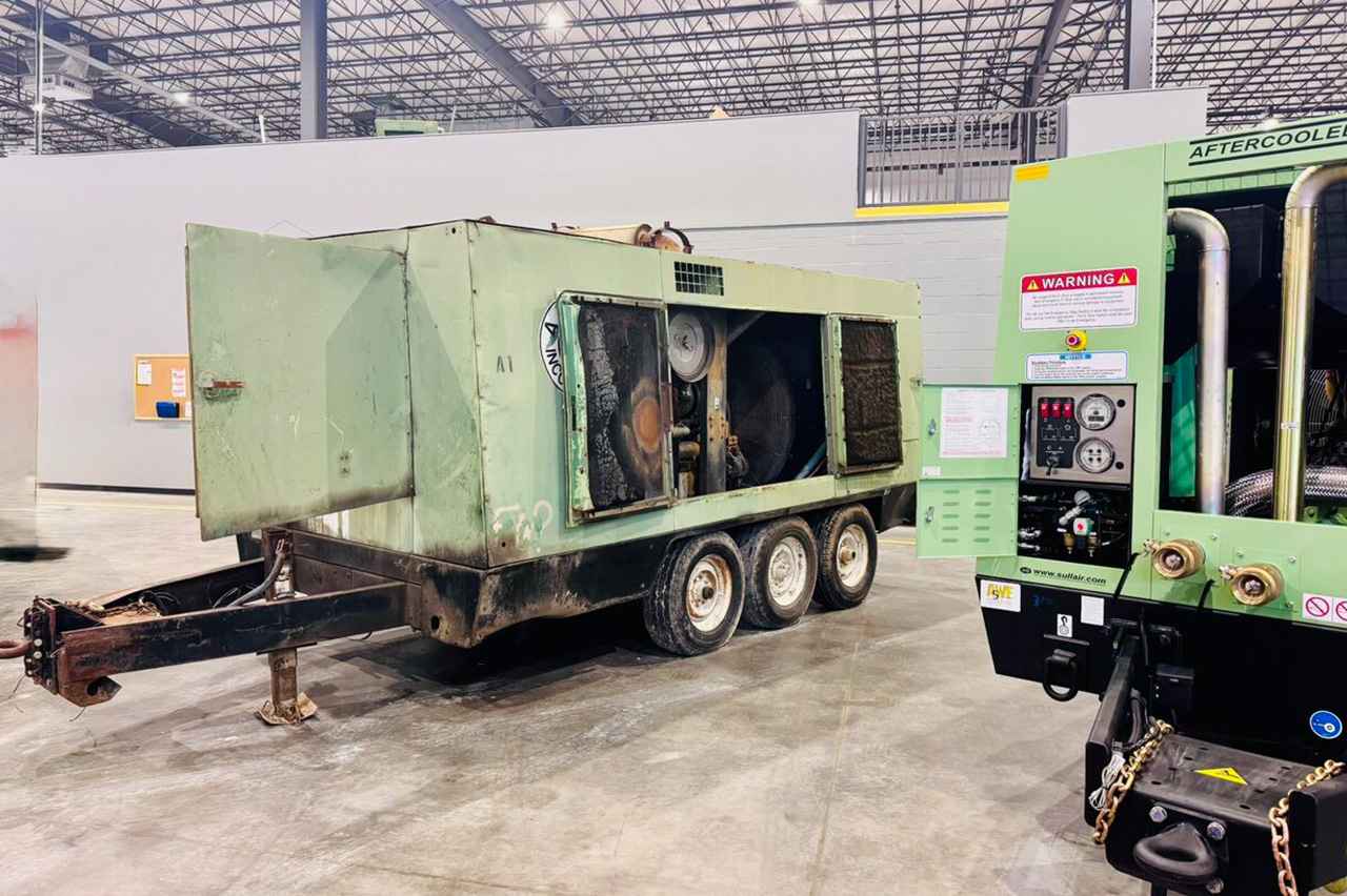 画像: This is an example of a “core”: a used portable air compressor that, at its conventional end-of-life, would typically be recycled as scrap metal. At SRC, however, it is disassembled, high-value components are retained and restored, and remanufactured compressors are built for another life through repeat remanufacturing cycles.
