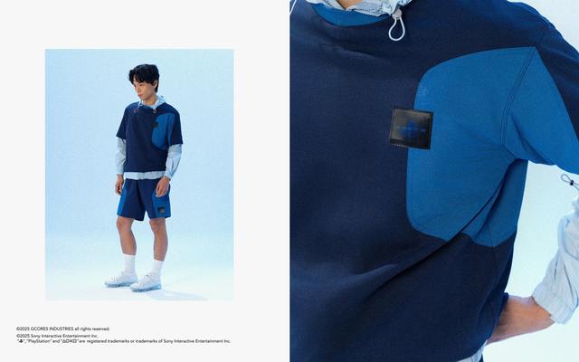 画像1: Gcores Industries×PlayStation Color-Blocked Short-Sleeve T-Shirt