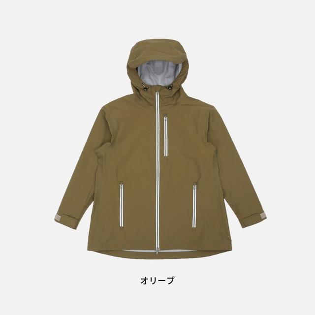 画像4: 防風性・撥水性の高い薄手のシェル素材に、特殊ウレタン透湿フィルムをラミネートした女性にうれしい高機能の透湿防水ロングジャケット
