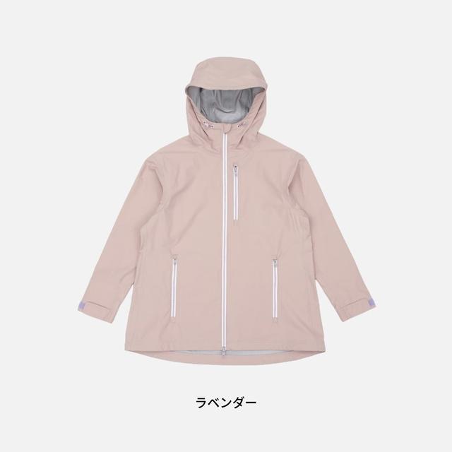 画像3: 防風性・撥水性の高い薄手のシェル素材に、特殊ウレタン透湿フィルムをラミネートした女性にうれしい高機能の透湿防水ロングジャケット