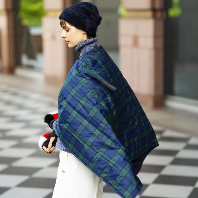 画像: 中綿チェックブランケットスカート:16,500円
