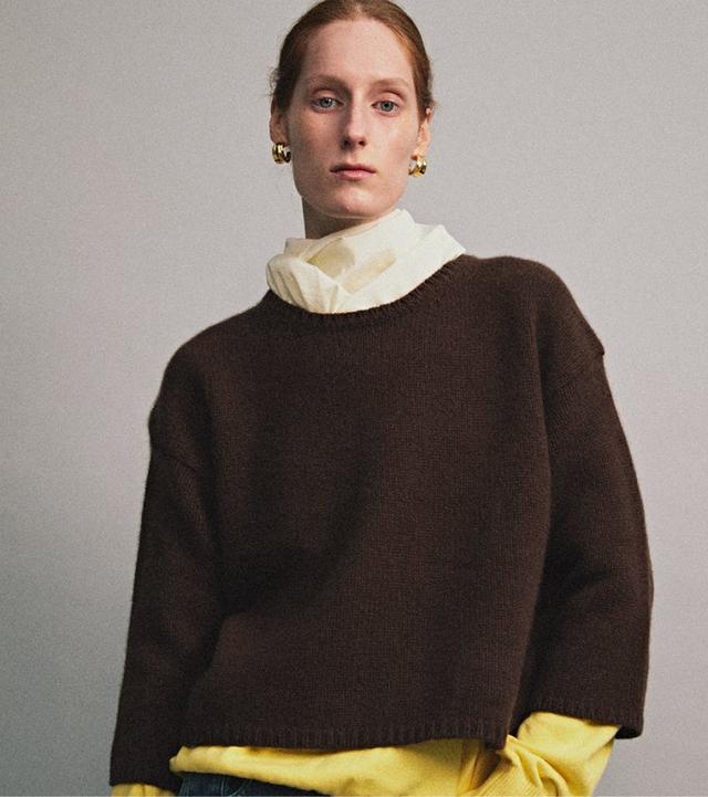 画像: ROUNDY SLEEVE KNIT_BROWN:¥21,780