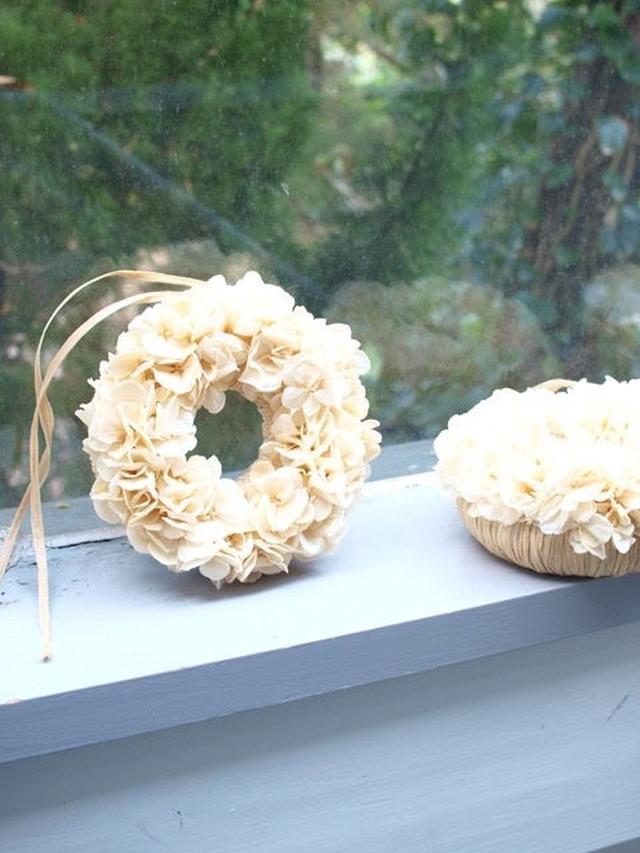 画像: あじさいリース(※実際の配色と違う可能性がございます。)