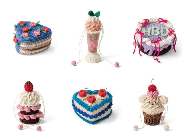 画像: 画像左上から時計回りに、カラフル小花を散りばめたカットケーキ、桃とミントのさわやか紅茶パフェ、リボンでデコったセンイルケーキ、つぶらなひとみの犬のカップケーキ、さくらんぼとハートのラブリーケーキ、こんもり生クリームのいちごチョコケーキ