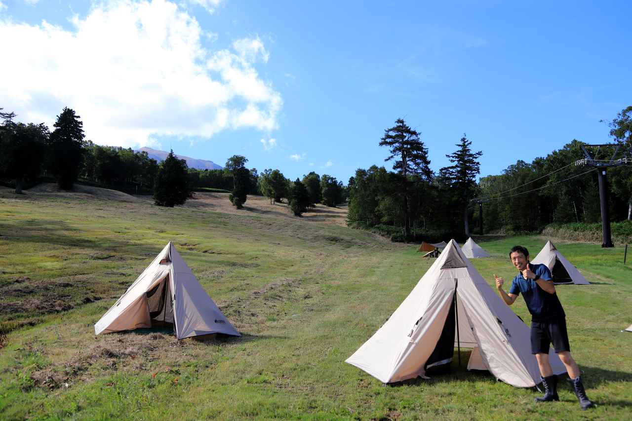 画像2: ▲栃木県からビッグアドベンチャーで5時間以上かけてやってきたというこの方は、会場一番乗り。もっとも眺めのいい場所にテントを張りたかったそうで、設営場所からこだわっていました。