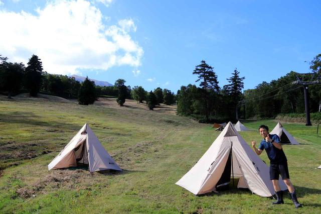 画像2: ▲栃木県からビッグアドベンチャーで5時間以上かけてやってきたというこの方は、会場一番乗り。もっとも眺めのいい場所にテントを張りたかったそうで、設営場所からこだわっていました。