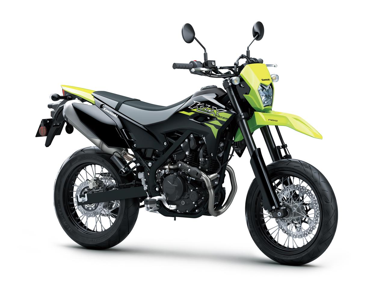 画像: Kawasaki KLX230SM 2026年モデル 総排気量：232cc エンジン形式：空冷4ストロークSOHC2バルブ単気筒 シート高：840mm 車両重量：137kg 発売日：2025年9月15日 税込価格：63万8000円