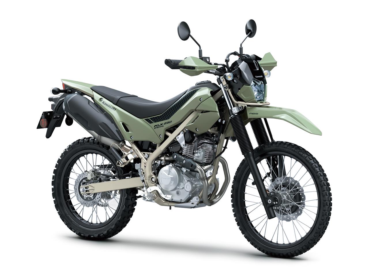 画像: Kawasaki KLX230 SHERPA 2025年モデル 総排気量：232cc エンジン形式：空冷4ストロークSOHC2バルブ単気筒 シート高：845mm 車両重量：134kg 発売日：2024年11月20日 税込価格：63万8000円