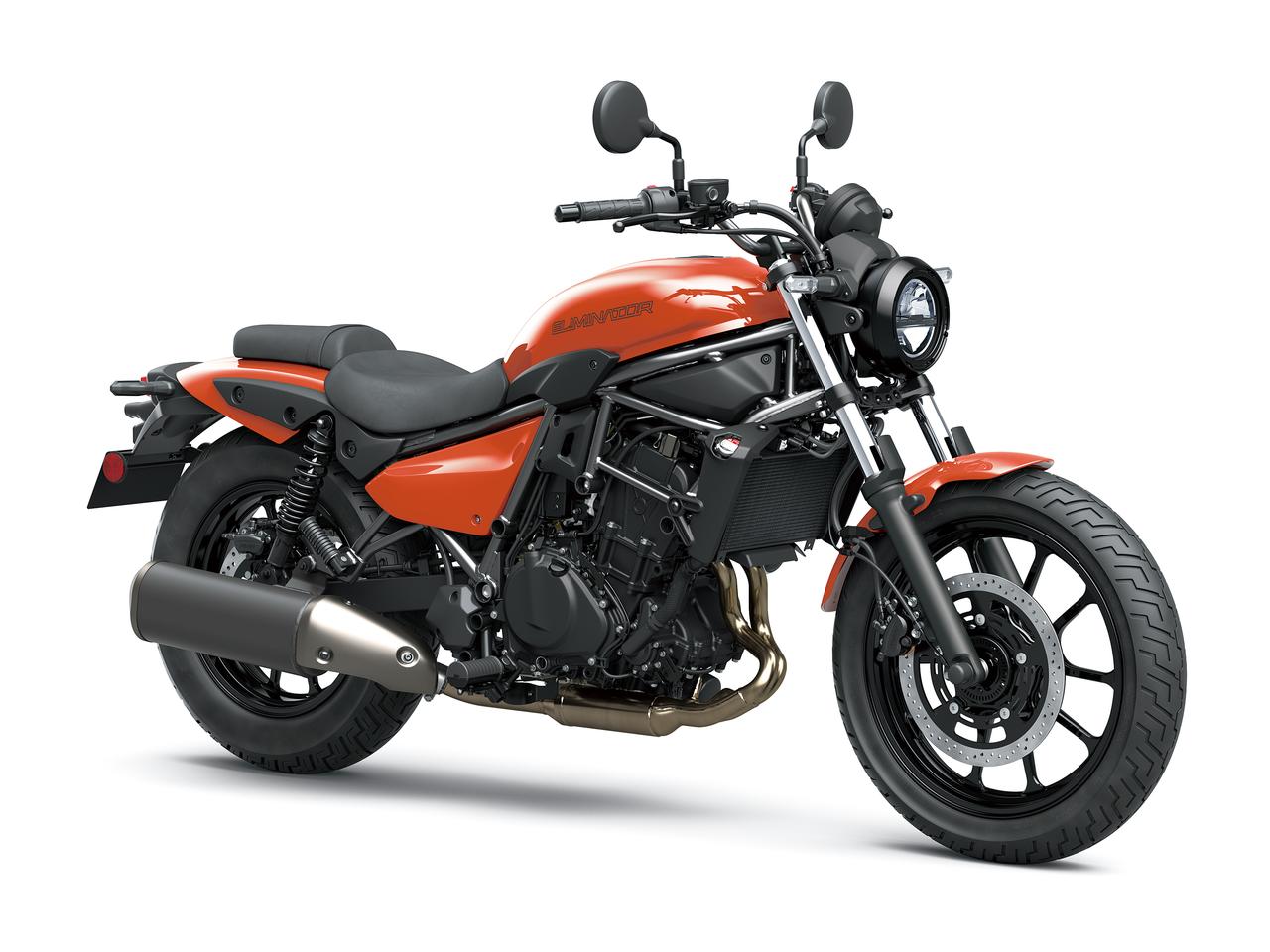 画像: Kawasaki ELIMINATOR 2026年モデル 総排気量：398cc エンジン形式：水冷4ストロークDOHC4バルブ並列2気筒 シート高：735mm 車両重量：176kg 発売日：2025年7月15日 税込価格：85万8000円