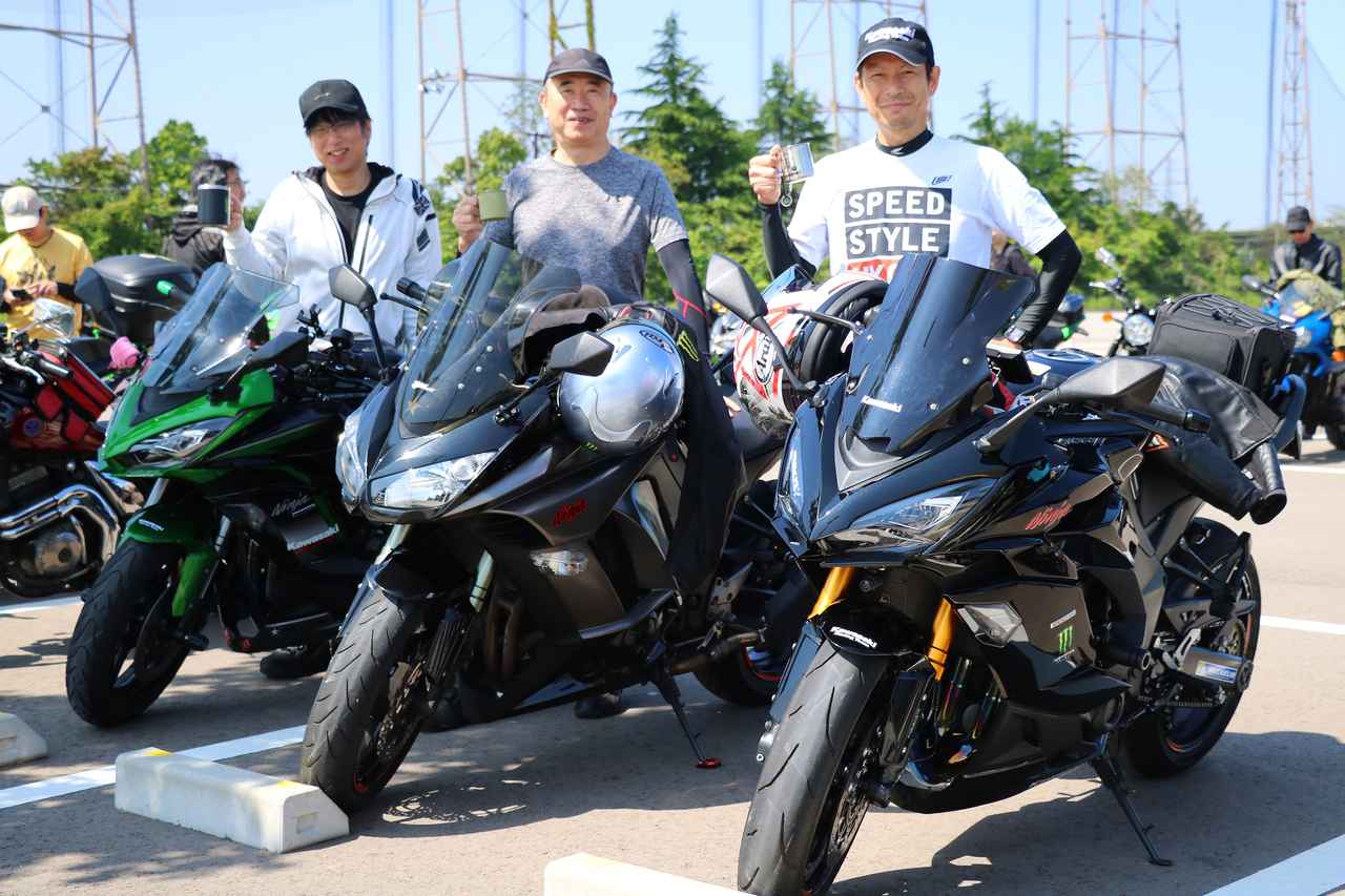 画像: レイトモさん（富山県）／愛車：Ninja 1000SX（2021年） ヨシダさん（富山県）／愛車：Ninja 1000（2012年） コンドーさん（富山県）／愛車：Ninja 1000SX（2020年）  ▶▶▶Ninja 1100 SX｜製品ページはこちら