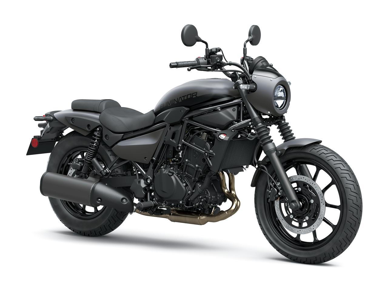 画像: Kawasaki ELIMINATOR SE 2027年モデル 総排気量：398cc エンジン形式：水冷4ストDOHC4バルブ並列2気筒 シート高：735mm 車両重量：178kg 発売日：2026年7月18日（土） 税込価格：95万7千円 カラー：メタリックマットグラフェンスチールグレー×フラットエボニー