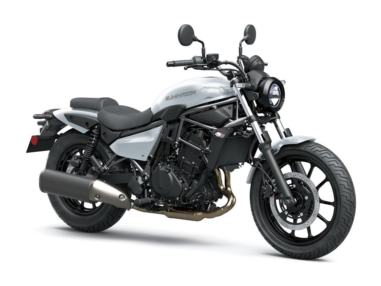 画像: Kawasaki ELIMINATOR 2027年モデル 総排気量：398cc エンジン形式：水冷4ストDOHC4バルブ並列2気筒 シート高：735mm 車両重量：176kg 発売日：2026年7月18日（土） 税込価格：85万8千円 カラー：パールロボティックホワイト