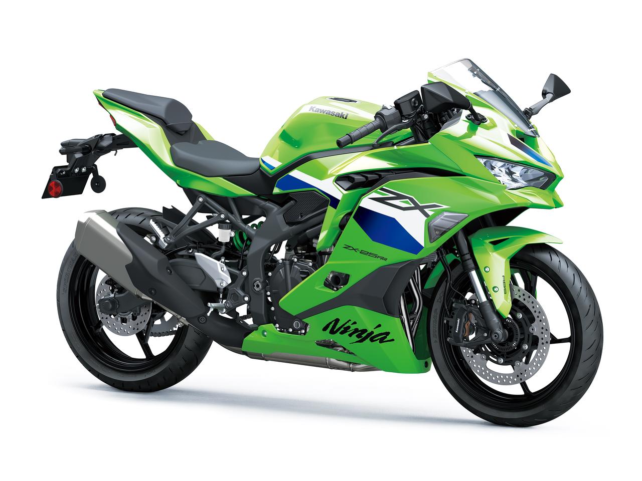 画像: Kawasaki Ninja ZX-25RR 2027年モデル 総排気量：249cc エンジン形式：水冷4ストDOHC4バルブ並列4気筒 シート高：785mm 車両重量：184kg 発売日：2026年8月1日（土） 税込価格：105万2700円 カラー：ライムグリーン（継続カラー）