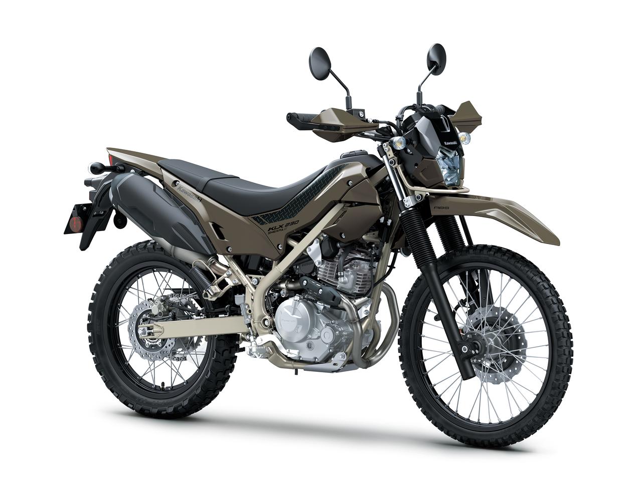 画像: Kawasaki KLX230 SHERPA S 2026年モデル 総排気量：232㎤ エンジン形式：空冷4ストローク単気筒/SOHC 2バルブ シート高：825mm 車両重量：136kg カラー：ミディアムクラウディグレー メーカー希望小売価格：660,000円（本体価格600,000円/消費税60,000円）