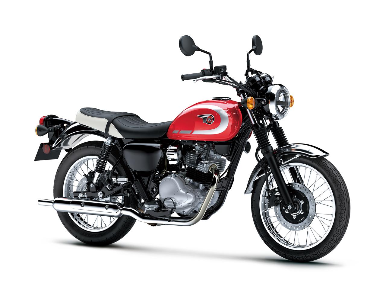 画像: Kawasaki W230 2026年モデル 総排気量：232㎤ エンジン形式：空冷4ストローク単気筒/SOHC 2バルブ シート高：745mm 車両重量：143kg カラー：キャンディパーシモンレッド×エボニー メーカー希望小売価格：665,500円（本体価格605,000円/消費税60,500円）