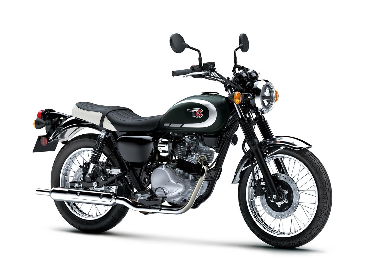 画像: Kawasaki W230 2026年モデル 総排気量：232㎤ エンジン形式：空冷4ストローク単気筒/SOHC 2バルブ シート高：745mm 車両重量：143kg カラー：メタリックマットダークグリーン×エボニー メーカー希望小売価格：665,500円（本体価格605,000円/消費税60,500円）