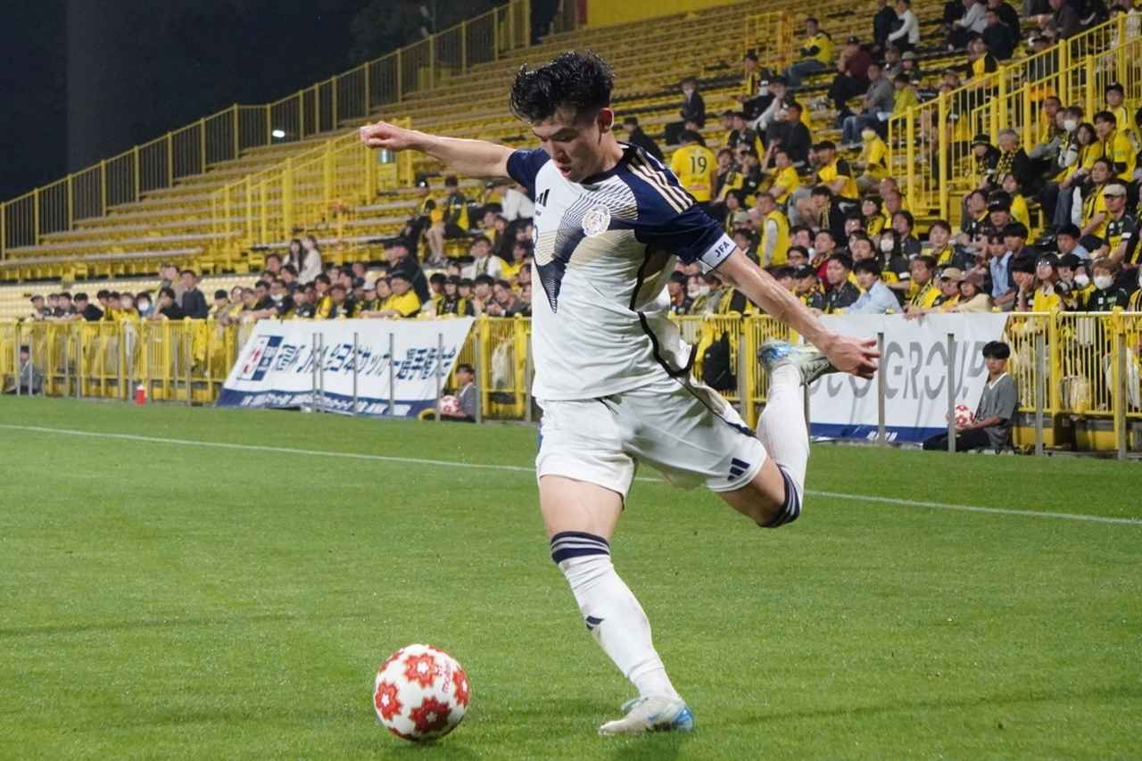 画像: 内定先の柏相手に先制点を奪った山之内(写真 縄手猟)