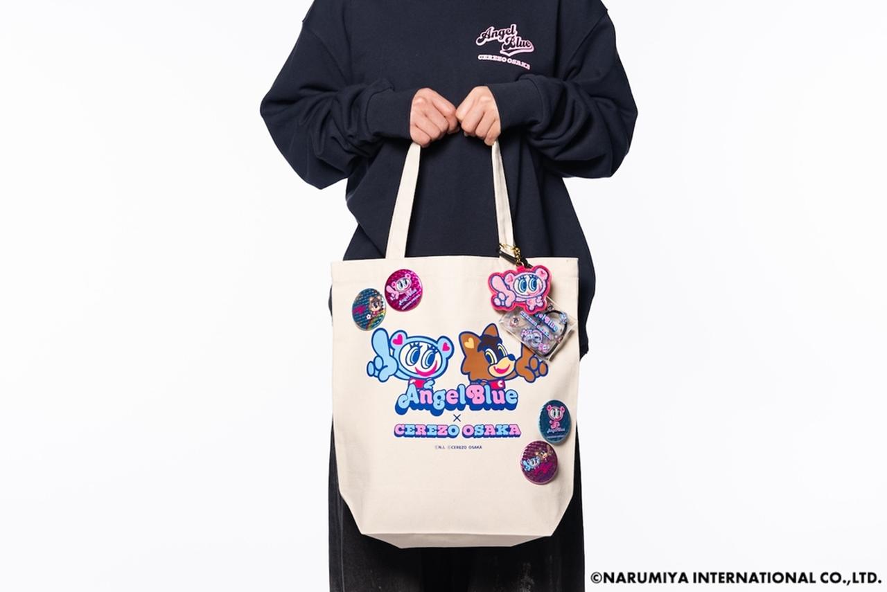 画像: Angel Blue x CEREZO OSAKAコラボ トートバッグ（税込3,500円）※キーホルダーや缶バッチは別売り