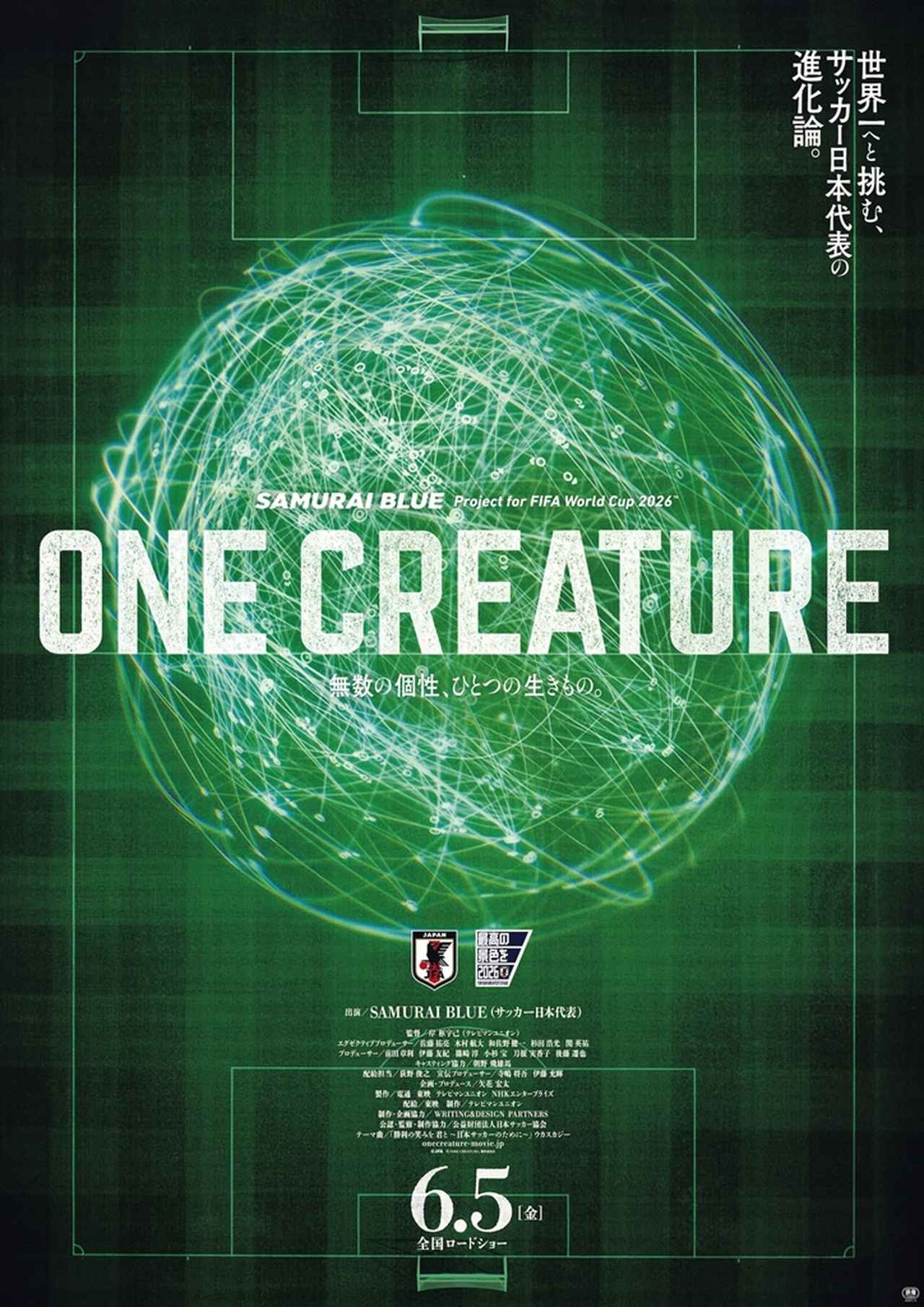 画像: サッカー日本代表、ドキュメンタリー映画『ONE CREATURE』が6月5日に公開決定！W杯への“進化”の軌跡を映し出す物語