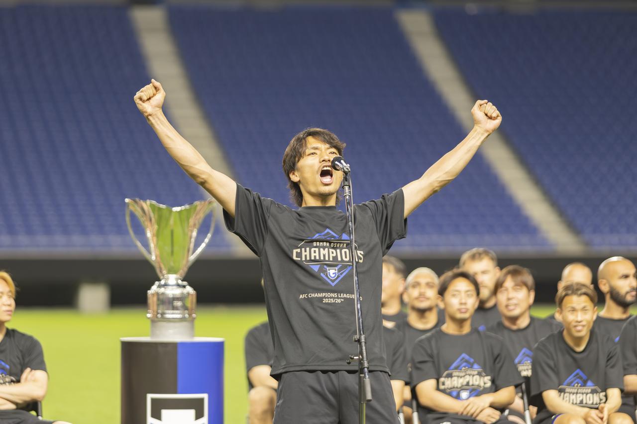 画像4: ACL2優勝！G大阪、GKの荒木琉偉が優勝報告会で「一生の思い出になる」激闘と初タイトル獲得の思い明かす