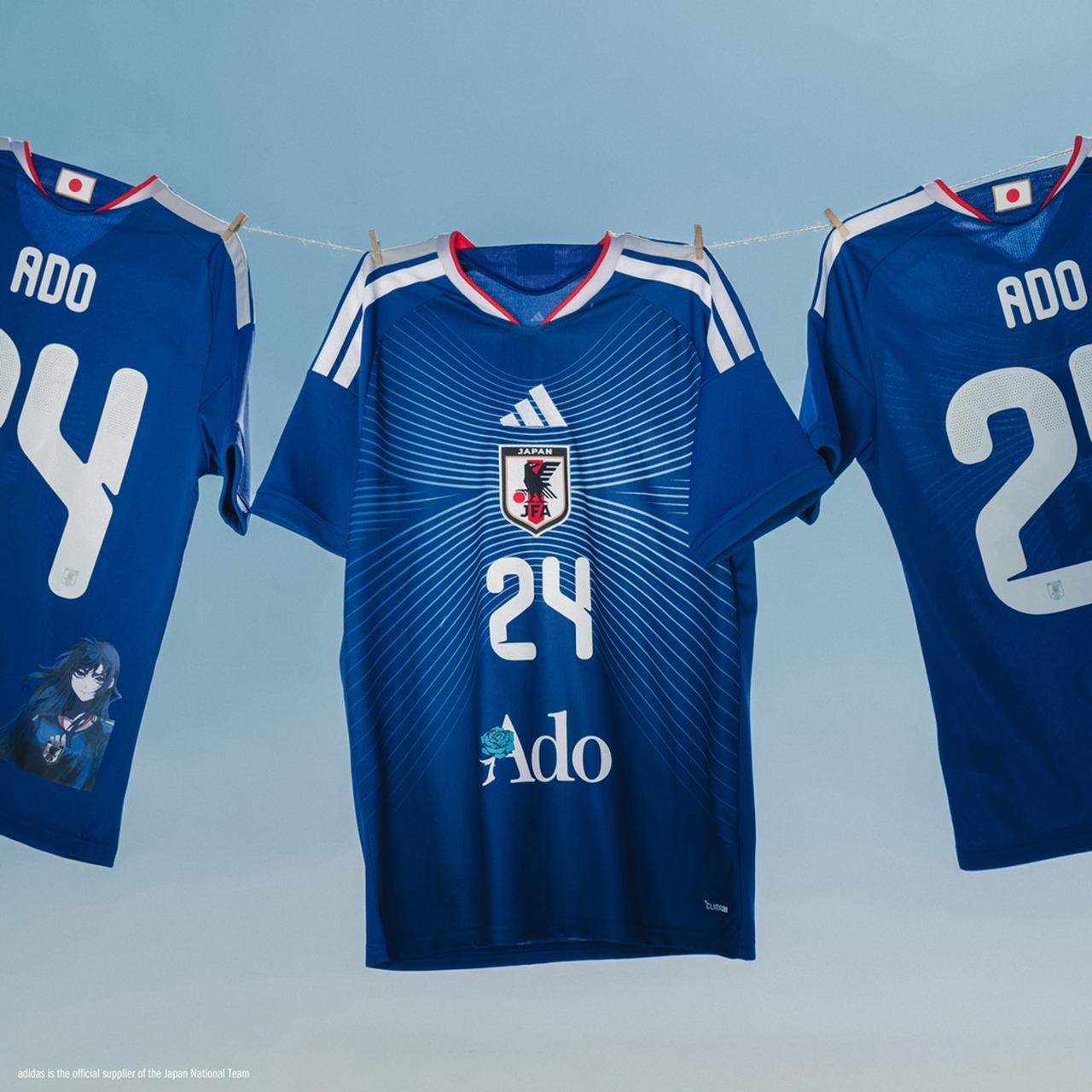 画像2: adidas、Adoとコラボしたサッカー日本代表ホームユニフォームを6月8日より発売!前面も背面も“Ado”の特別仕様