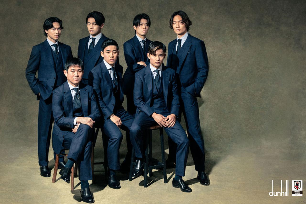 画像: キャンペーンビジュアルには、森保一監督、南野拓実、上田綺世、遠藤航、中村敬斗、久保建英、板倉滉が登場
