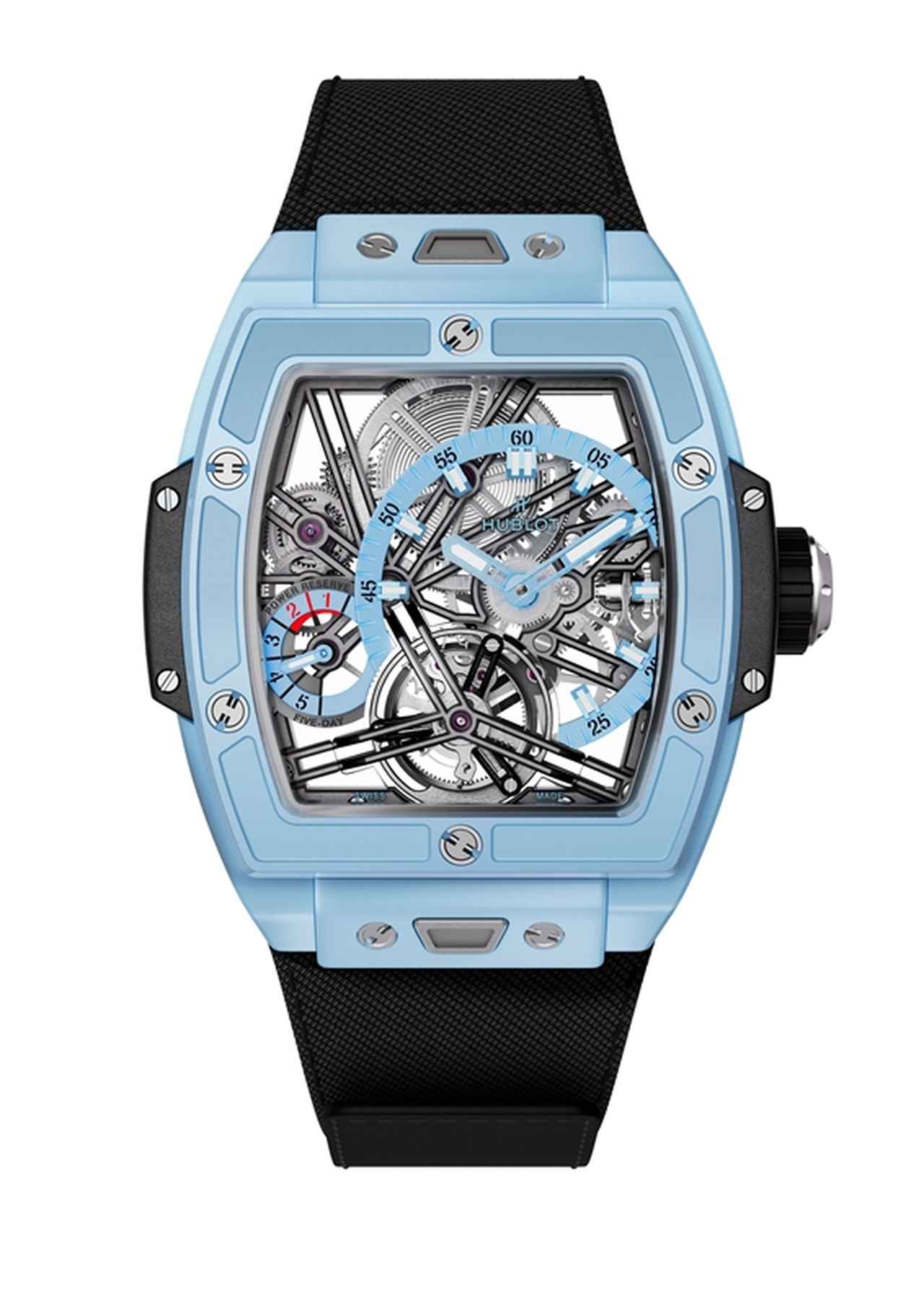 画像: HUBLOT 「スピリット オブ ビッグ・バン トゥールビヨン 5デイ パワーリザーブ スカイブルーセラミック」