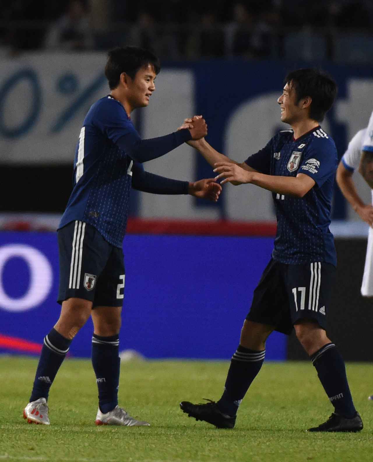 画像: エルサルバドル戦での久保と中島翔哉 (C)Getty Images