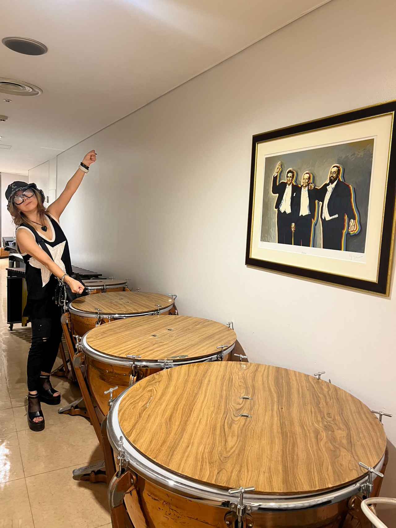 画像: 三大テノールとティンパニで共演?みたいな。